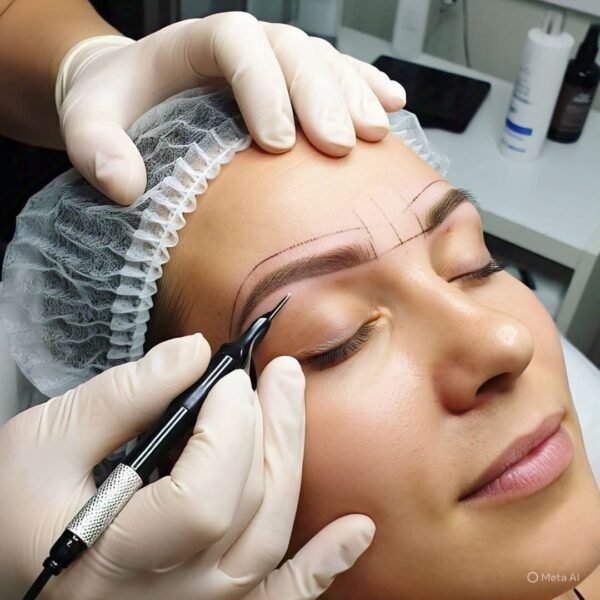 Diseño de cejas con efecto pelo a pelo con pigmento semipermanente/Microblading (EC1045)